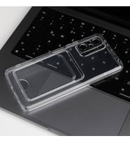 Xiaomi Redmi Note 10 Pro Kılıf Kartlıklı Şeffaf Silikon Kapak (Renksiz)