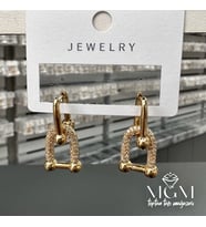 Zirkon Taşlı Pirinç Küpeler - Kp00134