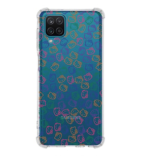 Samsung Galaxy A12 Uyumlu Köşe Korumalı Antişok Kapak Hello Kitty Tasarımlı Şeffaf  Kılıf