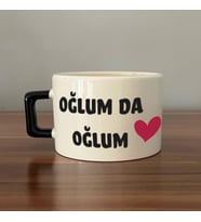 Oğlum Da Oğlum Baskılı Siyah Kulplu C Fincan