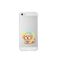 Iphone 5 ile Uyumlu Splash Köpek Tasarımlı Şeffaf Silikon Kılıf