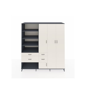 Kronos Dolap 14 Raflı 4 Çekmeceli 4 Kapaklı 220x59x243 Antrasit-Aytaşı/Aytaşı