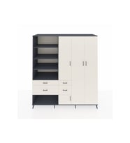 Kronos Dolap 14 Raflı 4 Çekmeceli 4 Kapaklı 220x59x243 Antrasit-Aytaşı/Aytaşı