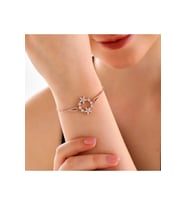 Gümüş Rose Beyaz Çiçek Kadın Bileklik CSR2185141