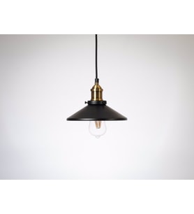 RİOLİGHT RETRO TEKLİ METAL SARKIT AVİZE ŞAPKA ÇAPI: 22CM (Siyah)