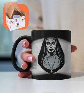 The Nun - Dehşetin Yüzü Rahibe Tasarımlı Sihirli Kupa - Sıcak/Soğuk - Kanguru Kesesi