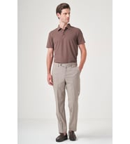 Camel Yan Cep Filafil Desen Comfort Fit Esnek Pantolon 1003260153