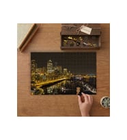 Seattle Gece Manzarası Tasarımı 240 parça Ahşap Puzzle Ahşap Kutuda MP11128