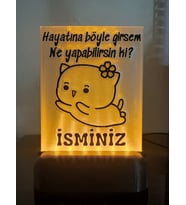 Kişiye Özel İsimli Hediyelik Kablolu Led Lamba - M14 - Hayatına böyle girsem (Amber)