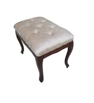Benc 13060 Puf Kapitone Avangart Babyface Kumaş Krem Kayın RETRO ayak El Yapım