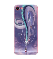 Apple iPhone 5 6 7 8 Plus Se XR Kılıf Desemli Silikon Kız ve Ejderha 1742