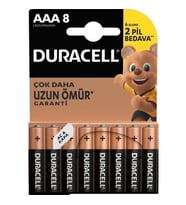 Duracell  Aaa LR03  İnce Kalem Pil   Aaa Ince Kalem Pil 8'li Paket