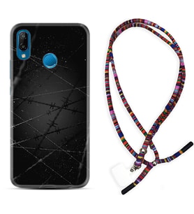 Huawei P20 Lite Mate 10 20 Lite Pro P40 Lite KılıfBoyun Asklı Rasta Silikon Dikenli Tel 1779