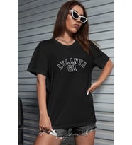 Unisex Atlanta Baskılı T-shirt (Siyah)