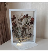 Ledli İsimli 30x40 cm BEYAZ  Çift Yönlü Anı Çerçevesi! Gül Kutusu Şeffaf Gül Kutusu