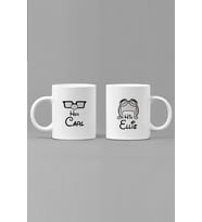 Carl ve Ellie Sevgili/Çift/Arkadaş 2'li Kupa Bardak Seti (Beyaz)
