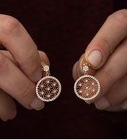 925 Ayar Rose Yaşam Çiçeği Küpe Kadın Gümüş Küpe