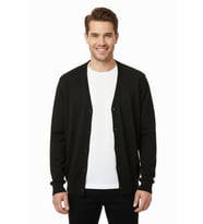 Erkek Spor Selanik Düğmeli Hırka Regular Kalıp BGL-ST04873 (Siyah)