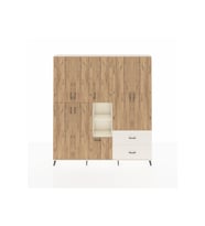 Arges Dolap 12 Raflı 2 Çekmeceli Tek Askılı 220x30x243 Aytaşı-Çam/Aytaşı