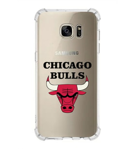 Samsung Galaxy S7 Edge  Köşe Korumalı Antişok Kapak Chicago Bulls Tasarımlı Şeffaf Silikon Kılıf