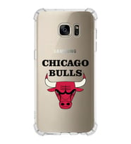 Samsung Galaxy S7 Edge  Köşe Korumalı Antişok Kapak Chicago Bulls Tasarımlı Şeffaf Silikon Kılıf