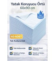 Yatak Örtü 60X90 Cm 60 Adet Tek Kullanımlık Sıvı Geçirmez Hasta Altı Bezi