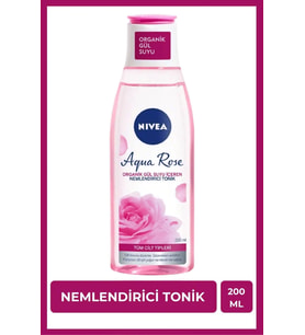 NIVEA Aqua Rose Organik Gül Suyu İçeren Nemlendirici Tonik 200ml, Nemlendirici, Gözenek Arındırıcı