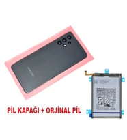 Samsung Galaxy A32 A325 Arka Pil Batarya Kapağı + PİL (FULL Kamera Lensli) SİYAH