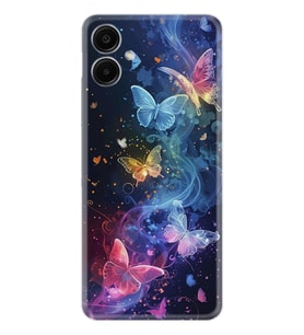 Samsung Galaxy A06 Kılıf Boutique Baskılı Resimli Neon Kelebekler Pcode -092