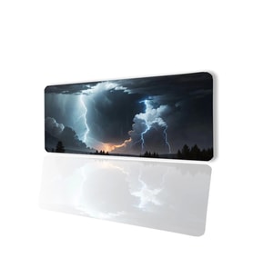 SonicTouch Göklerin Ay Yıldızı Şimşek Temalı Kaymaz Gaming Oyuncu Dikişsiz Klavye Mouse Pad 32x70Cm