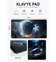 SonicTouch Ay Yıldızlı Fırtına Kaymaz Taban Pürüzsüz Yüzey Dikişsiz Gamer Klavye Mouse Pad 32x70cm