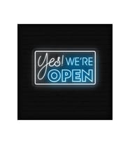 Yes! WE'RE OPEN Yazılı Neon Tabela