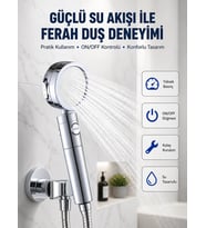 Şelale Sisi ve Masaj Özellikli Banyo Duş Başlığı