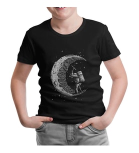 Space - Construction Siyah Çocuk Tshirt