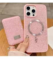 Coverzone iPhone 14 ile uyumlu K?l?f Parlak Elmas Desen Ta?l? MagSafe ile uyumlu Magnetik Kartl?k Elegance Kapak ?phone 14 i�in kilif Kablosuz ?arj Diamond Wallet Case 14 Pink
