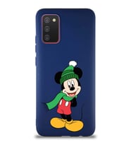Samsung Galaxy A02S Soft Premier Kapak Mickey Mouse-G Tasarımlı Silikon Kılıf - Lacivert (Şeffaf)