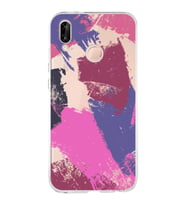 Huawei P20 Lite Uyumlu Kapak Brush Stroke Tasarımlı Şeffaf Silikon Kılıf