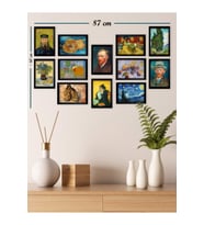 12'li Van Gogh Çizimleri Tablo Seti (siyah Çerçeveli Görünümlü)