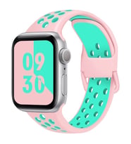 Apple Watch 10/11 42mm-38/40/41mm Kordon Delikli Spor Kordon 2/3/4/5/6/se/7/8/9 (Pembe)