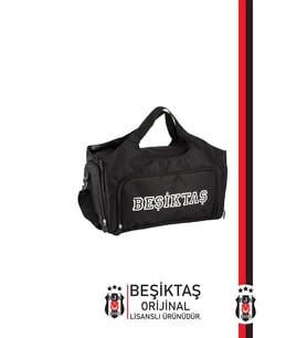 Beşiktaş Orijinal Lisanslı Spor Çantası Bjk Çanta (Siyah - Beyaz)