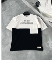 ERKEK Tişört Torba Cepli Parçalı Kısa Kol T-Shirt - iyah