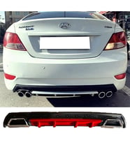 Hyundai Accent Blue Kırmızı Difüzör Çiftli Kare Egzoz Görünümlü D Tip Difizör