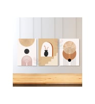 3'lü Set Kanvas Tablo Minimalist Tasarım Boho Modern Oturma Odası Tablosu Kanvas Tablo