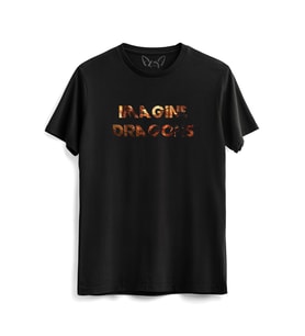 İmage Dragons Dijital Baskılı Siyah Tshirt
