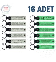 Beyaz & Fıstık Yeşili, Doğa Turu Ekibine Veda Anısı, 16’lı Set, İsim Yazılı Anlamlı Deri Hediyelik