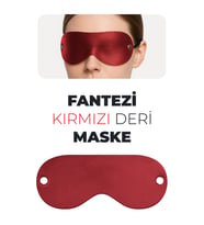 Deri Fantezi Göz Maskesi, Işık Geçirmez Yumuşak Dokulu Göz Bandı (Kırmızı)