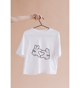 Mickey & Minnie Mouse Sevgili Çift Tasarımlı Tişört ( Unisex - Büyük - Çocuk )