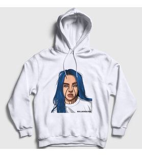 Presmono Unisex Beyaz Party's Over Billie Eilish Kapüşonlu Sweatshirt 154661tt