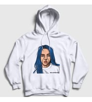 Presmono Unisex Beyaz Party's Over Billie Eilish Kapüşonlu Sweatshirt 154661tt