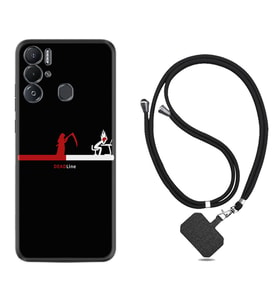 Tecno Pova Neo Kılıf Silikon Boyun Askılı İpli Desenli Silikon Dead Line 1662